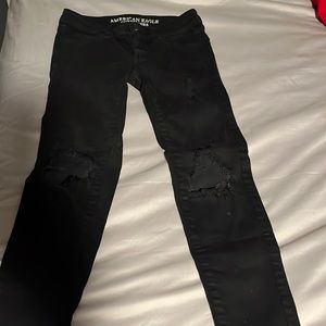 Black ripped American Eagle jeans